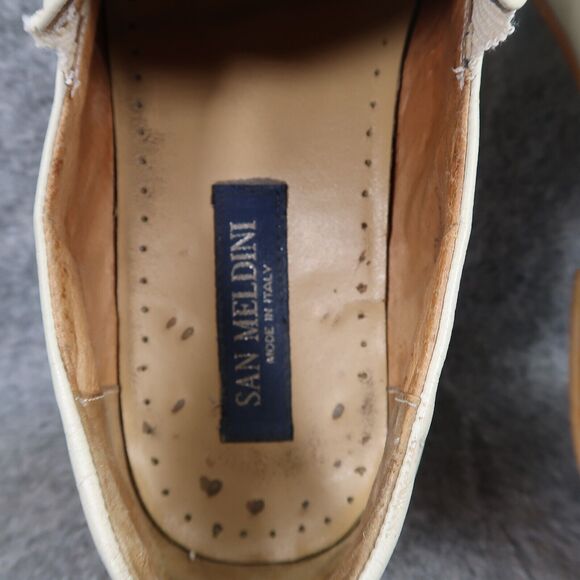 San Meldini Shoes Mens 43 Loafers Slip On Snip Toe Moc Leather Italian Classic - Picture 10 of 16